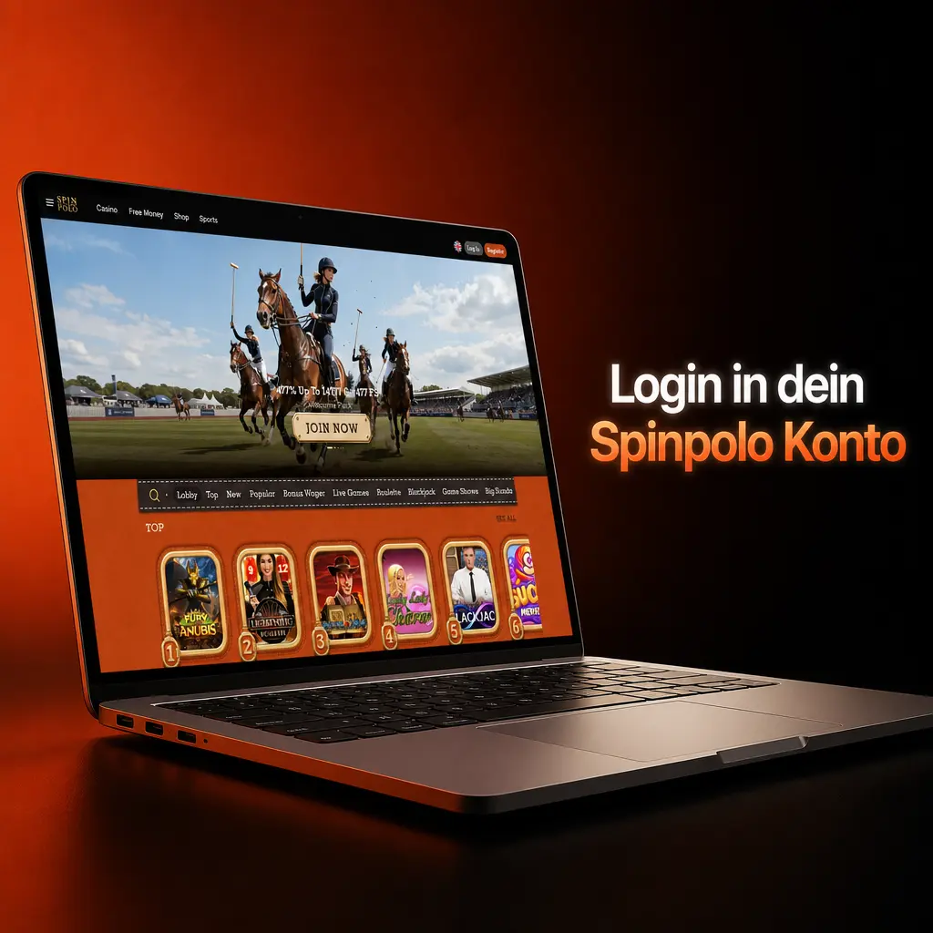 Spinpolo Login-Seite mit E-Mail, Telefonnummer, Passwort und Hinweisen zu Sicherheit und Kontozugriff