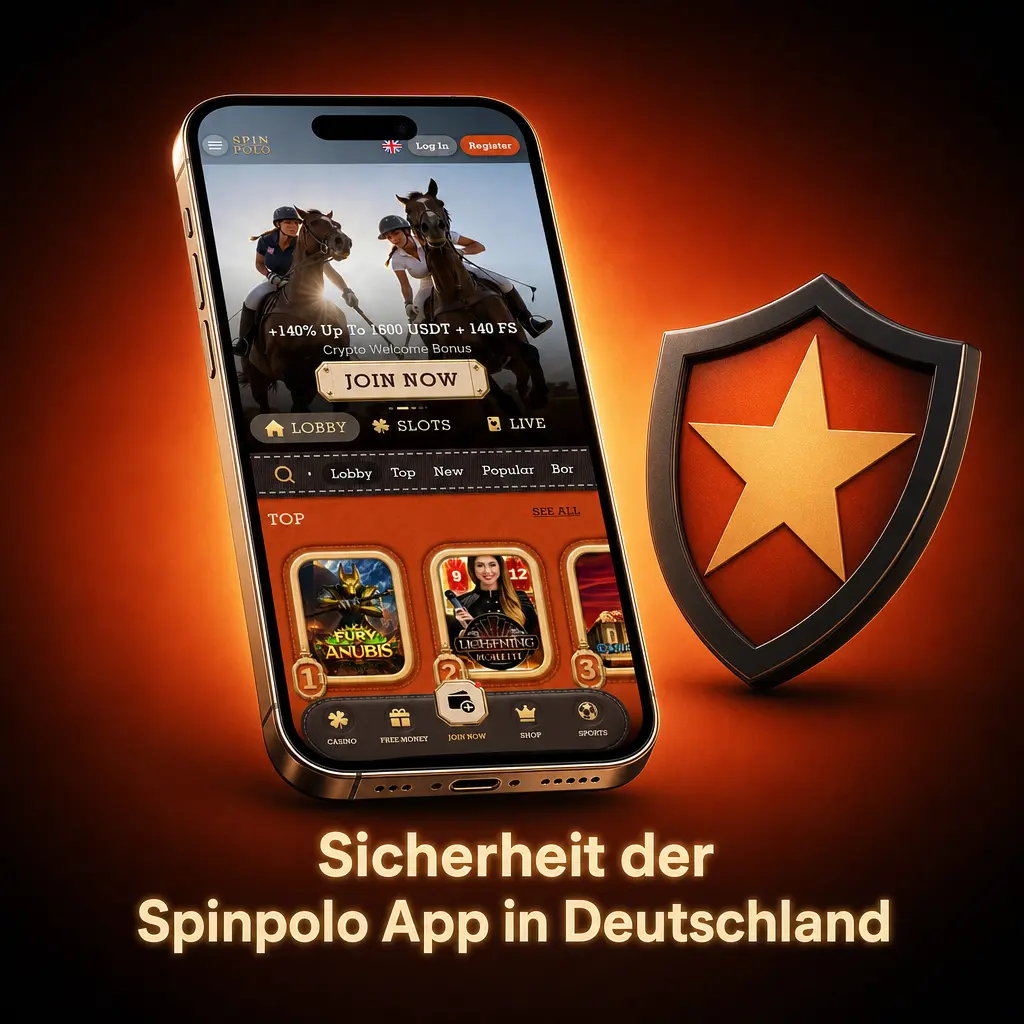 Sichere Spinpolo App in Deutschland mit TLS-Schutz für Anmeldung, Daten und Zahlungen