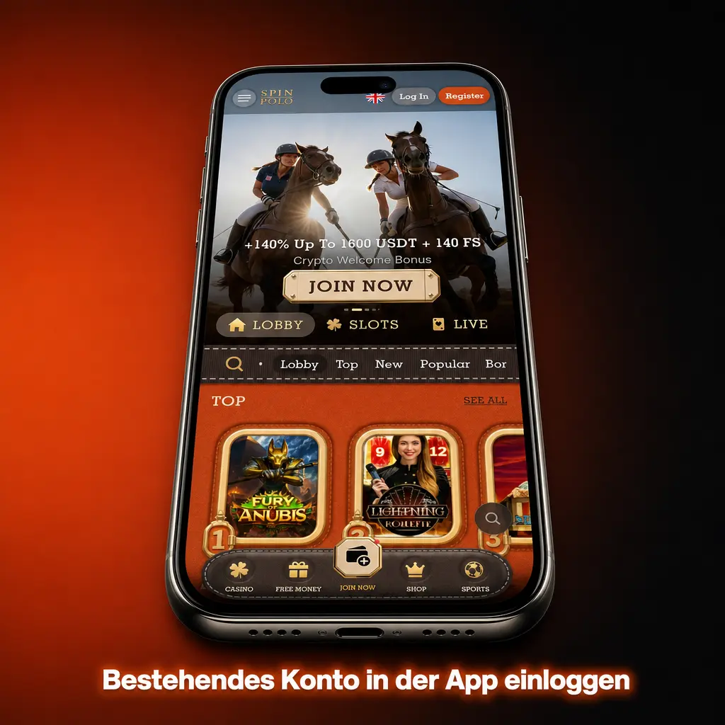 Anleitung zum Einloggen in der App mit bestehendem Konto und Zugangsdaten