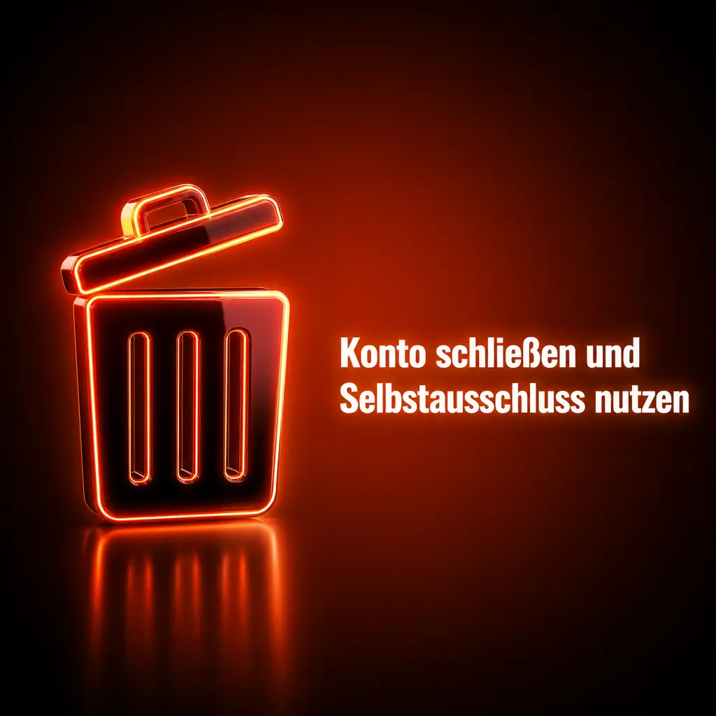 Infografik zum Selbstausschluss: Konto sperren, Identität bestätigen und Auszahlungen prüfen