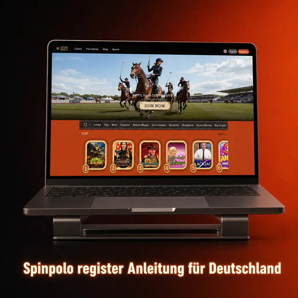 Spinpolo Registrierung in Deutschland mit Schritten zu Konto, Kontaktdaten, EUR-Währung und Verifizierung